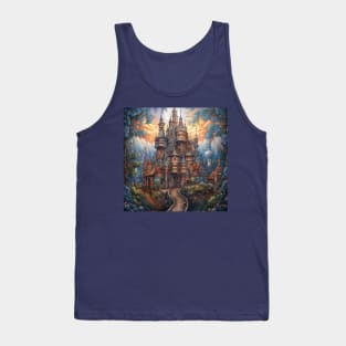 Magical Fairytale Castle in Enchanted Woods Tank Top